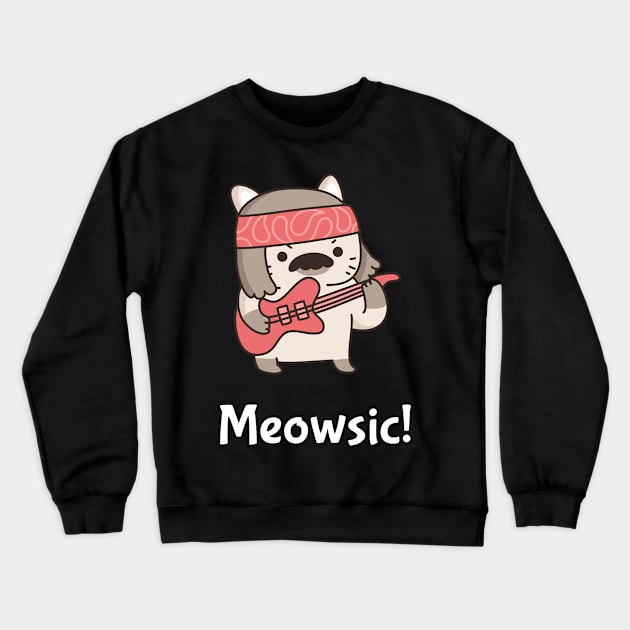 Cat plays music Crewneck Sweatshirt by Purrfect Shop